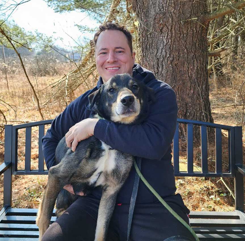 jason with dog